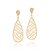 BRINCO FOLHEADO A OURO GOTA VAZADA. MED 6,3CM ROMMANEL 524482 - Imagem 1
