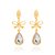 BRINCO FOLHEADO A OURO LAÇOS COM CRISTAL COLORIDO. MED 3,5CM ROMMANEL 524714 - Imagem 1