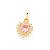 PINGENTE FOLHEADO A OURO CORAÇÃO COM CRISTAL ROSA. MED 1,8CM ROMMANEL 542377 - Imagem 1