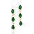 BRINCO GOTA FOLHEADO A OURO CRISTAIS VERDE. MED 2,6CM ROMMANEL 526746 - Imagem 1