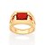 ANEL MASCULINO FOLHEADO A OURO COM CRISTAL VERMELHO ROMMANEL 513080 - Imagem 1