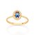 ANEL SOLITÁRIO OVAL FOLHEADO A OURO COM ZIRCÔNIAS AZUL ROMMANEL 513050 - Imagem 1