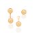 EAR JACKET FOLHEADO A OURO COM BOLAS TRABALHADAS. MED 1,8CM ROMMANEL 525726 - Imagem 1