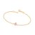 PULSEIRA FOLHEADO A OURO ZIRCÔNIA GOTA COLORIDA. MED 18CM ROMMANEL 551583 - Imagem 3