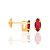 BRINCO INFANTIL FOLHEADO A OURO COM ZIRCÔNIA NAVETE VERMELHO. MED 0,6MM ROMMANEL 526195 - Imagem 2