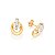BRINCO FOLHEADO A OURO COM CRISTAIS COLORIDOS E APLICAÇÃO DE RHODIUM. MED 1,4CM ROMMANEL 522278 - Imagem 2
