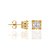 BRINCO QUADRADO FOLHEADO A OURO COM ZIRCÔNIAS. MED 0,80CM ROMMANEL 525728 - Imagem 1