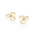 BRINCO FOLHEADO A OURO CORAÇÕES COM ZIRCÔNIAS. MED 1,10CM ROMMANEL 525569 - Imagem 1