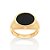 ANEL MASCULINO FOLHEADO A OURO COM PEDRA NATURAL ONIX PRETO ROMMANEL 513217 - Imagem 1