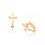 ARGOLA FOLHEADO A OURO CRUZ. MED 1,4CM ROMMANEL 526951 - Imagem 2