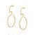 ARGOLA FOLHEADO A OURO FORMATO ABSTRATO. MED 7CM ROMMANEL 527011 - Imagem 1
