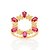 MAX ANEL FOLHEADO A OURO FLORES COM ZIRCÔNIAS ROSA ESCURO ROMMANEL 513301 - Imagem 2