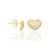 BRINCO FOLHEADO A OURO CORAÇÃO CRAVEJADO. MED 1,1CM ROMMANEL 523989 - Imagem 2