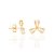 BRINCO FLOR FOLHEADO A OURO COM CRISTAL COLORIDO. MED 1CM ROMMANEL 524901 - Imagem 5