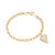 PULSEIRA ELO PORTUGUÊS FOLHEADO A OURO CORAÇÃO COM ZIRCÔNIAS. MED 19CM ROMMANEL 552067 - Imagem 1