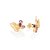 BRINCO FOLHEADO A OURO BORBOLETA COM ZIRCÔNIA LILÁS. MED 1,3CM ROMMANEL 527074 - Imagem 2