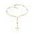 PULSEIRA TERÇO FOLHEADO A OURO CRUZ PENDURADA. MED 20CM ROMMANEL 552055 - Imagem 1
