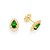 BRINCO GOTA FOLHEADO A OURO COM ZIRCÔNIAS BRANCO COM VERDE. MED 1,2CM ROMMANEL 527069 - Imagem 2