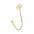 BRINCO CORAÇÃO COM PIERCING DE PRESSÃO FOLHEADO A OURO. MED 9CM ROMMANEL 527073 - Imagem 1