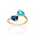 ANEL AJUSTÁVEL FOLHEADO A OURO CRISTAL AZUL ROMMANEL 513334 - Imagem 1
