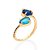 ANEL AJUSTÁVEL FOLHEADO A OURO CRISTAL AZUL ROMMANEL 513334 - Imagem 2