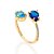 ANEL AJUSTÁVEL FOLHEADO A OURO CRISTAL AZUL ROMMANEL 513334 - Imagem 3