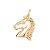 PINGENTE MASCULINO FOLHEADO A OURO CABEÇA DE CAVALO. MED 4CM ROMMANEL 542685 - Imagem 1