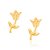 BRINCO FLOR FOLHEADO A OURO FORMATO TULIPA. MED 1,1CM ROMMANEL 523106 - Imagem 1