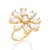 MAXI ANEL FLOR FOLHEADO A OURO COM ZIRCÔNIAS ROMMANEL 513342 - Imagem 1