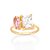 ANEL FOLHEADO A OURO EU E VOCÊ COM ZIRCÔNIA BRANCO E ROSA ROMMANEL 513339 - Imagem 1