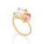 ANEL FOLHEADO A OURO EU E VOCÊ COM ZIRCÔNIA BRANCO E ROSA ROMMANEL 513339 - Imagem 2