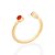 ANEL AJUSTÁVEL FOLHEADO A OURO ZIRCÔNIA E CRISTAL BRANCO COM VERMELHO ROMMANEL 513349 - Imagem 2