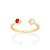 ANEL AJUSTÁVEL FOLHEADO A OURO ZIRCÔNIA E CRISTAL BRANCO COM VERMELHO ROMMANEL 513349 - Imagem 1