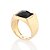 ANEL MASCULINO FOLHEADO A OURO CRISTAL PRETO ROMMANEL 513366 - Imagem 2
