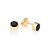 BRINCO SOLITÁRIO MASCULINO FOLHEADO A OURO CRISTAL PRETO. MED 0,5CM ROMMANEL 527160 - Imagem 1