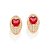 BRINCO FOLHEADO A OURO COM ZIRCÔNIA E CRISTAL CORAÇÃO ROSA. MED 1,4CM ROMMANEL 527169 - Imagem 2