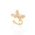PIERCING DE PRESSÃO FOLHEADO A OURO BORBOLETA CRAVEJADA. MED 1CM ROMMANEL 527178 - Imagem 1
