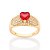 ANEL FOLHEADO A OURO COM ZIRCÔNIAS E CRISTAL CORAÇÃO ROSA ROMMANEL 513370 - Imagem 2