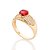 ANEL FOLHEADO A OURO COM ZIRCÔNIAS E CRISTAL CORAÇÃO ROSA ROMMANEL 513370 - Imagem 1