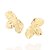 BRINCO MEIA FLOR FOLHEADO A OURO. MED 3,4CM ROMMANEL 527180 - Imagem 1