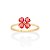 ANEL SKINNY FOLHEADO A OURO FLOR COM CRISTAIS ROSA ROMMANEL 513379 - Imagem 1