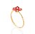 ANEL SKINNY FOLHEADO A OURO FLOR COM CRISTAIS ROSA ROMMANEL 513379 - Imagem 2
