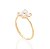ANEL SKINNY FOLHEADO A OURO FLOR COM CRISTAIS ROMMANEL 513389 - Imagem 2