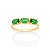ANEL SKINNY FOLHEADO A OURO  COM CRISTAIS VERDE ROMMANEL 513385 - Imagem 1