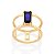 ANEL FOLHEADO A OURO CRISTAL AZUL ESCURO ROMMANEL 513403 - Imagem 1