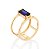 ANEL FOLHEADO A OURO CRISTAL AZUL ESCURO ROMMANEL 513403 - Imagem 2