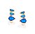 BRINCO CURVADO GOTA FOLHEADO A OURO COM CRISTAIS AZUL. MED 1,5CM ROMMANEL 527210 - Imagem 1