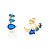 BRINCO CURVADO GOTA FOLHEADO A OURO COM CRISTAIS AZUL. MED 1,5CM ROMMANEL 527210 - Imagem 2