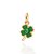PINGENTE TREVO FOLHEADO A OURO COM APLIQUE DE RESINA VERDE. MED 2,1CM ROMMANEL 542733 - Imagem 1