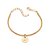 PULSEIRA FOLHEADO A OURO TE DEDICO COM FIO ACETINADO AMARELO E PINGENTE FÉ. MED 20CM ROMMANEL 552116 - Imagem 1